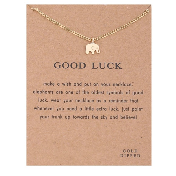 Jewelry - Elephant necklace with inspirational card